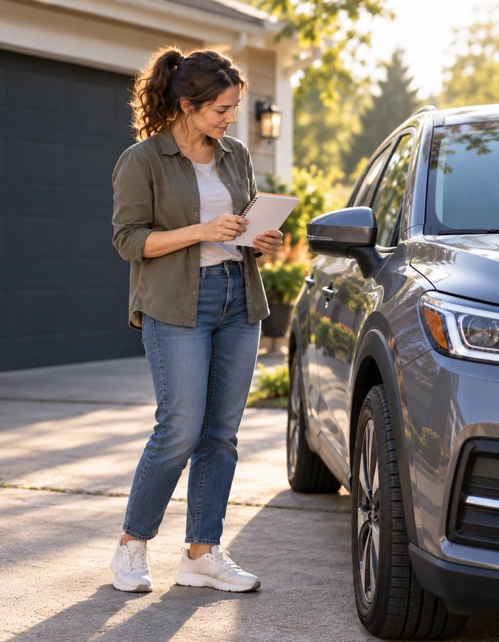 A driver learning the essentials of routine car care